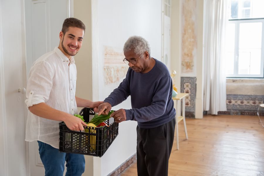Caregiver accompanying senior to appointment